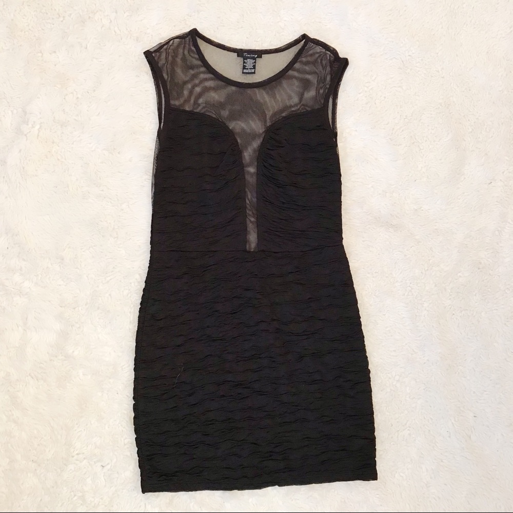 🖤 🌙 Sexy Mesh Cleavage & Backless Body-Con Dress